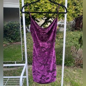Windsor Purple Floral Velvet Mini Dress